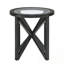 Table de bout ronde avec plateau en verre-1020397256