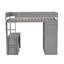 Lit mezzanine simple Space avec placards gris, bureau et armoire 2 armoires, foyer-2001209156-2001209157