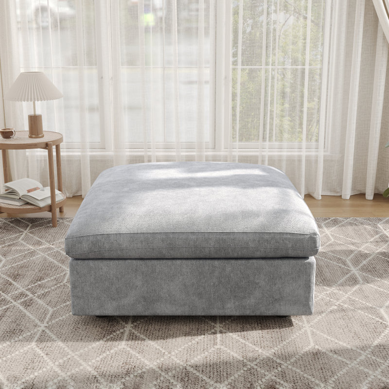 Kyna Upholstered Ottoman, Gray