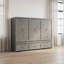 Grand lit armoire en pin avec station de charge USB intégrée, se plie dans une armoire-750300808