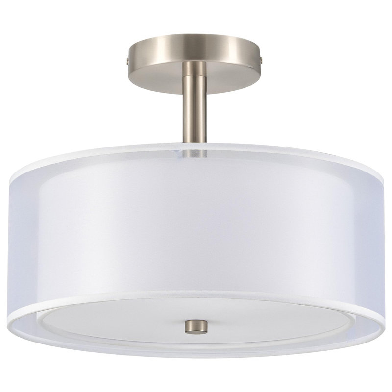 Semi Flush Mount Ceiling Light, White