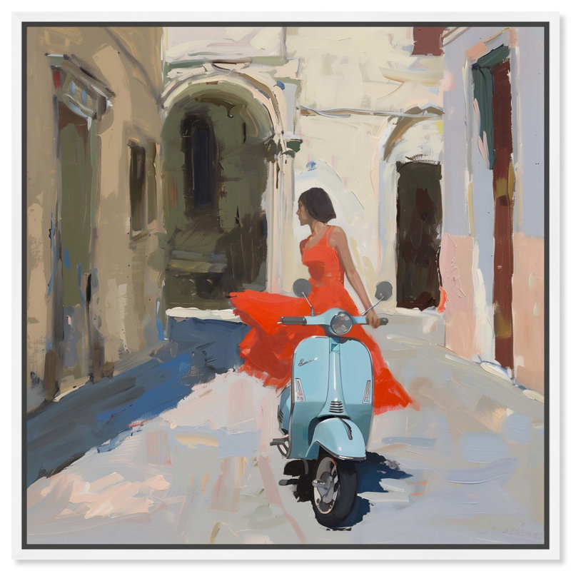 «Venice Visits Canvas» par Art Remedy, Cadre blanc, H 41 po x l 41 po