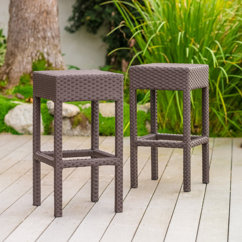 Apopka Polyethylene (PE) Wicker Outdoor Stool