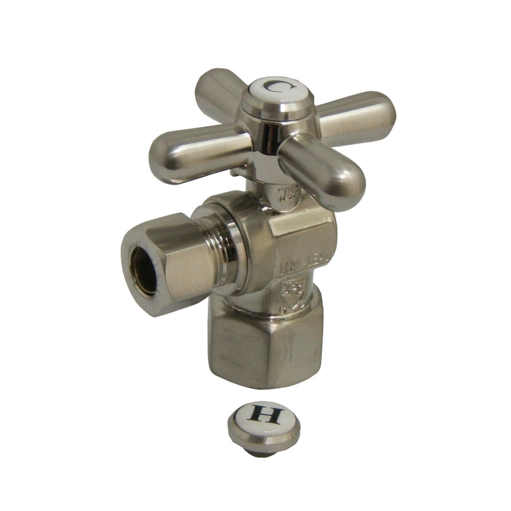 Kingston Brass Vintage 1/2-Inch FIP x 3/8-Inch OD Comp Quarter-Turn Angle Stop Valve Kingston Brass 