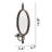 Antique Metal Candle Sconces Candlestick Holder Wall Mounted Distressed With Oval Faded-Looking Mirror