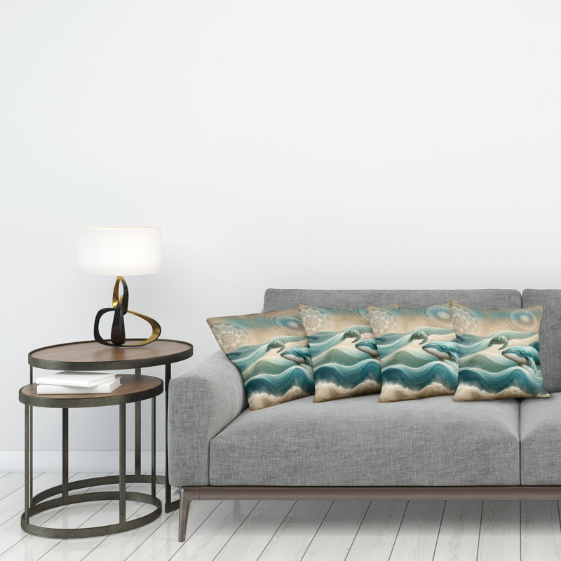 Fabric Reversible Throw Pillow, 18"H x 18"W