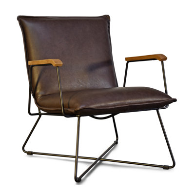 Santa Fe Lounge Chair, Faux Leather Upholstery in Chestnut