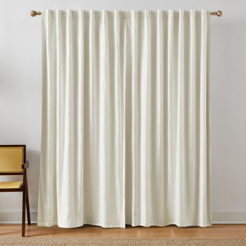 Capstone Whisper Cotton Blackout Window Curtain Panels Cream Set of 2