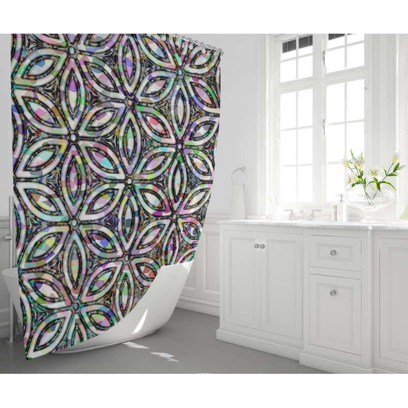 Geometric Shower Curtain, 93" H x 70" W
