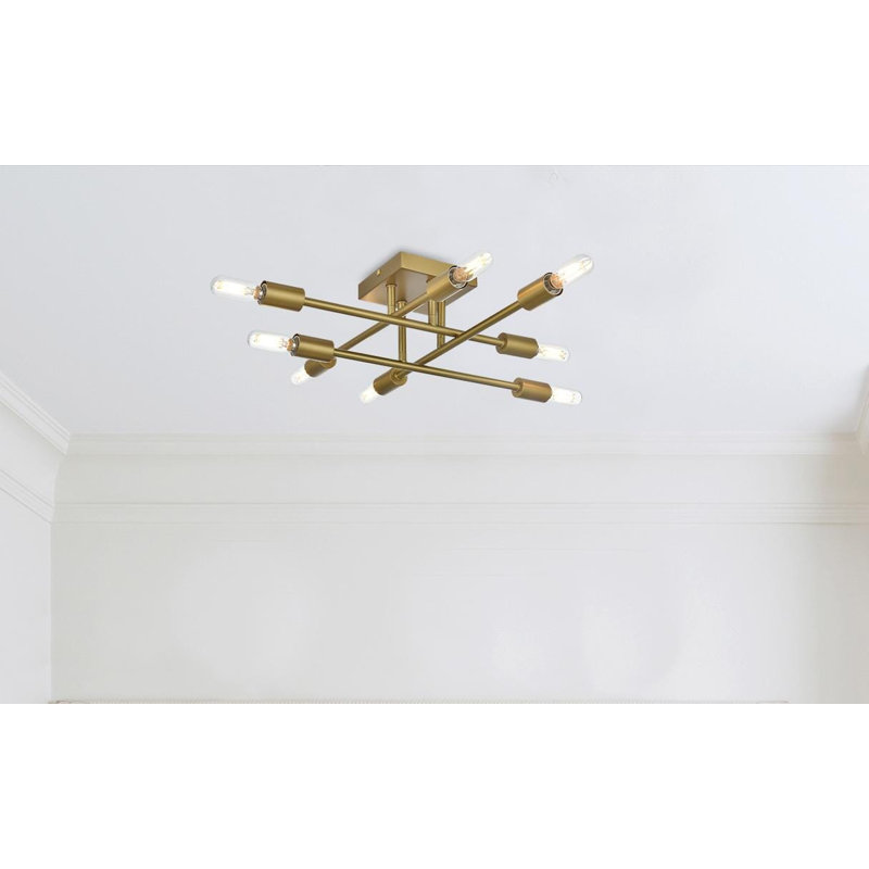 Alena Flush Mount, Satin Gold