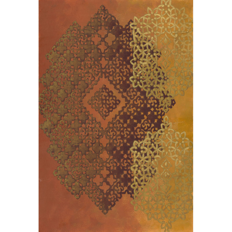 Golden Henna I by Chariklia Zarris - Wrapped Canvas Painting, 46cm H x 30cm W x 3.8cm D