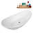 75" Streamline Soaking Glossy White Acrylic Freestanding Bathtub, Bamboo Tray, Drain-103682436