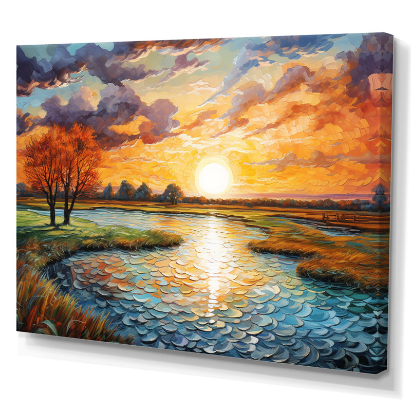 «Sunrise Country Charm» par Vincent sur toile, H 12 po x l 20 po x P 1 po, Toile tendue