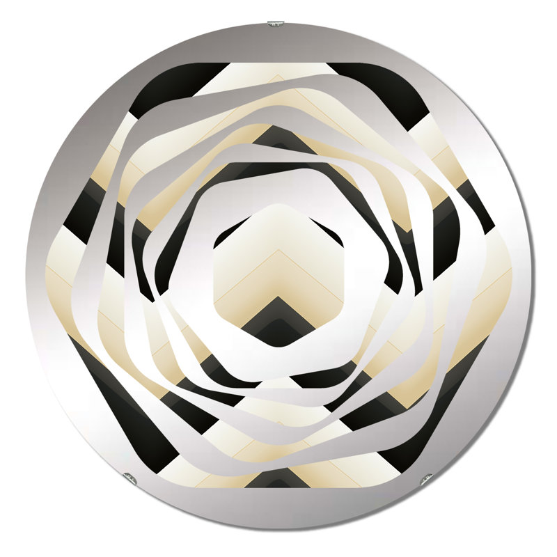 Miroir décoratif monochromatique à motif de chevrons - Amorphe, 31,4 po x 31,4 po