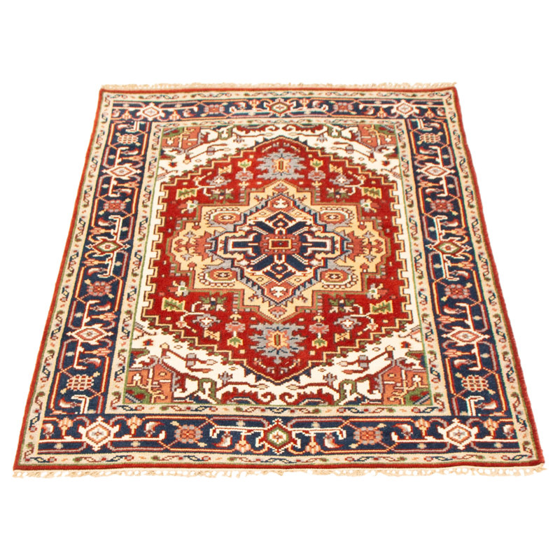 Haseeb One-of-a-Kind Rectangle 4'0" X 5'11" New Age Wool Area Rug in Red