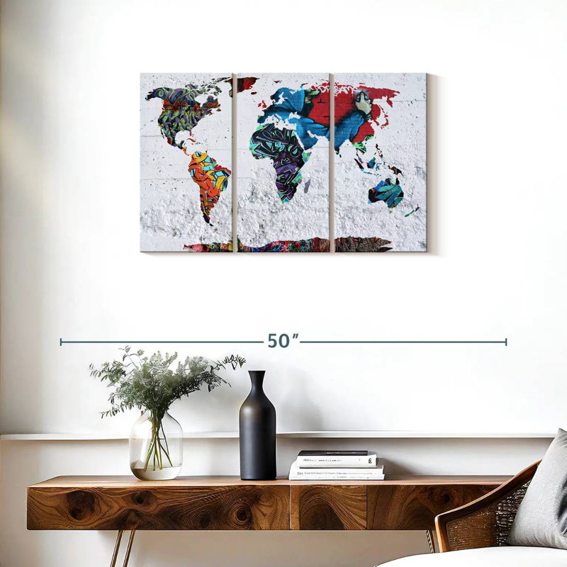 Aliaz Map Graffiti, 20" H x 33" W