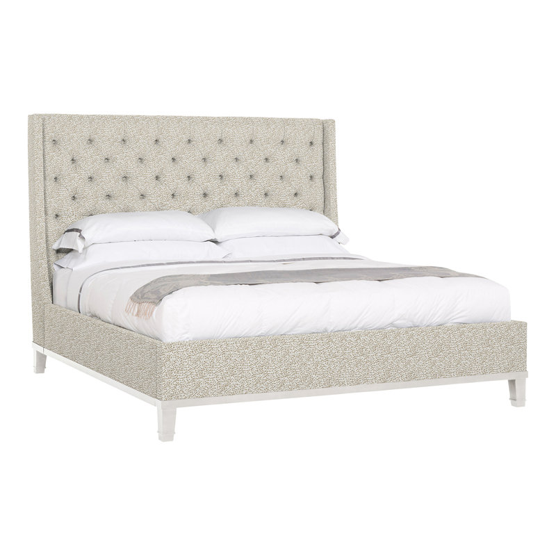 Michael Weiss Upholstered Wingback Bed, Worthy Snow, Casa Blanca