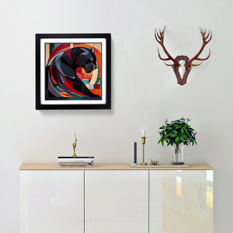 Panther Constructivism No.3 - Framed Print, Black