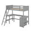Lit mezzanine simple avec tablettes et bureau-901652603