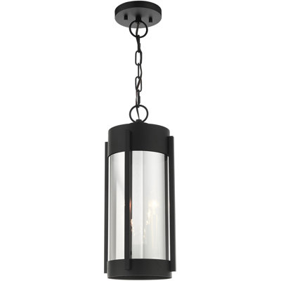 Lanterne suspendue d'extérieur 2 lumières avec abat-jour en verre fumé