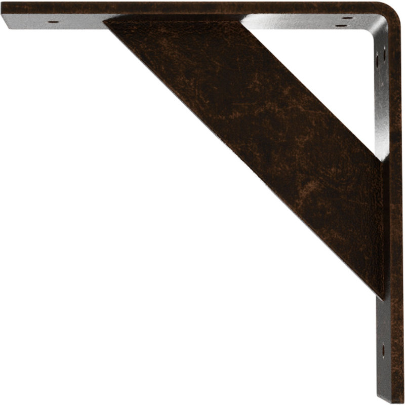 Support traditionnel en acier, H 8 po x l 2 po x P 8 po, Bronze vieilli