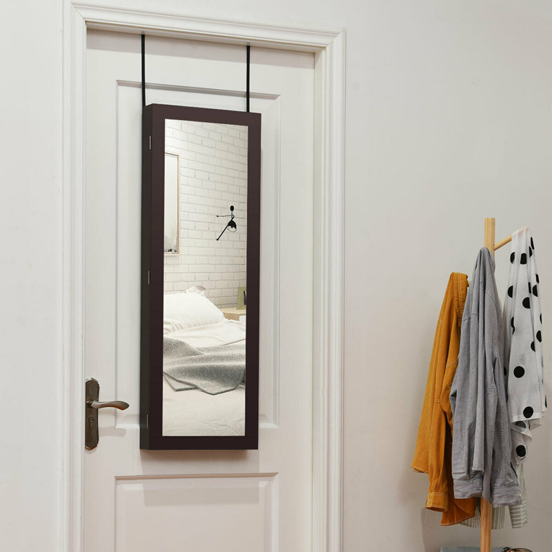 Daizah Over-the-Door Jewelry Armoire, Coffee