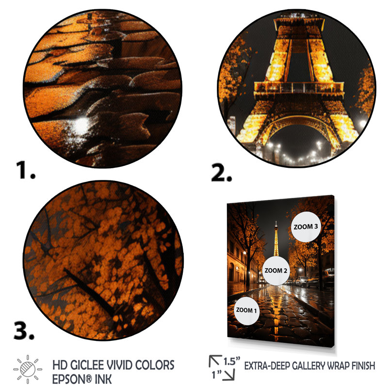 Laurentien " France Eternal Eiffel I ", Black Picture Framed, 44" H x 34" W x 1.5" D