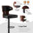 Olivetti Modern Swivel Bar Stools with Backrest – Pet-Friendly PU Leather Seat & Curved Walnut Wood, Height Adjustable Counter Chairs with Footrest and Matte Black Base for Kitchen Island or Home Bar-1695343233-1695343232-1709579043