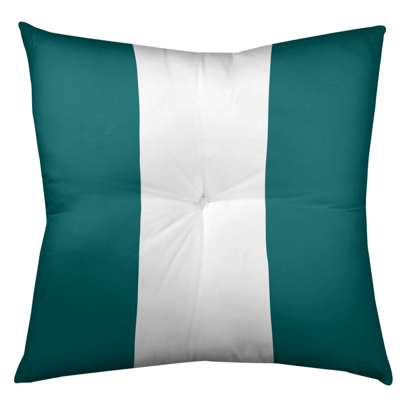  Coussin de sol touffeté, 26 po x 26 po, Aqua / blanc