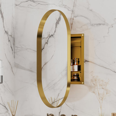 20X34 Inch Oval Recessed Medicine Cabinet