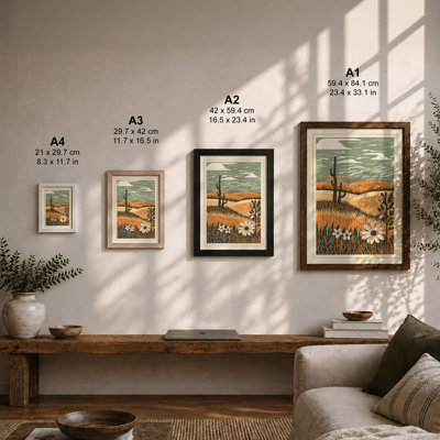 Desert Stillness Rustic - Framed Print