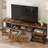 Modern-Industrial TV Stand with 2 Fabric Drawers, Entertainment Center for TVs Up to 75", Media Console with Storage Shelves, Open Design & Metal Frame-1215067922-1215067920