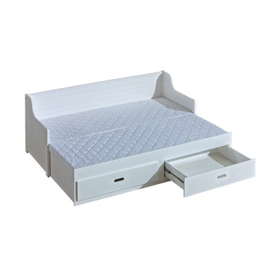 Aaliyah-Skye European Single (90 x 200 cm) Solid Wood Drawers Bed