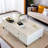 Round corner coffee table multilayer solid wood-107129806