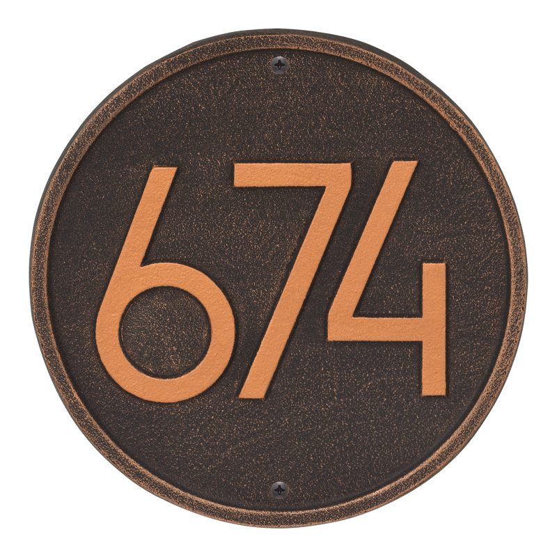 Plaque d'adresse murale 1 ligne personnalisée, Bronze huilé, Oui