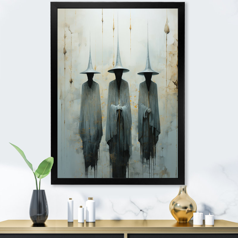 " Minimalism Witches ", Black Single Picture Framed, 44" H x 34" W x 1.5" D