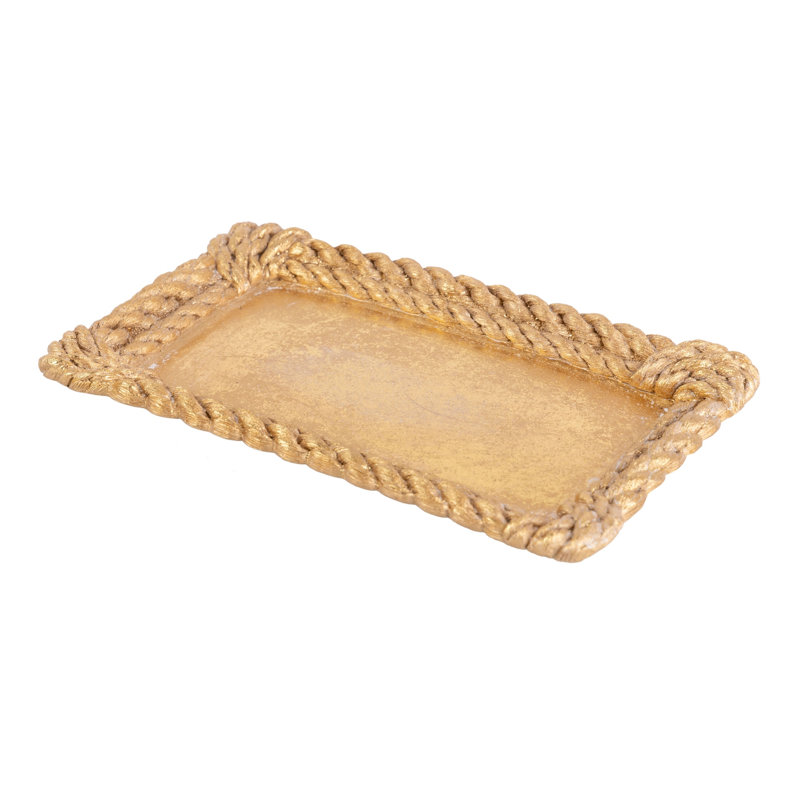 Tukwila Resin Decorative Tray, Golden