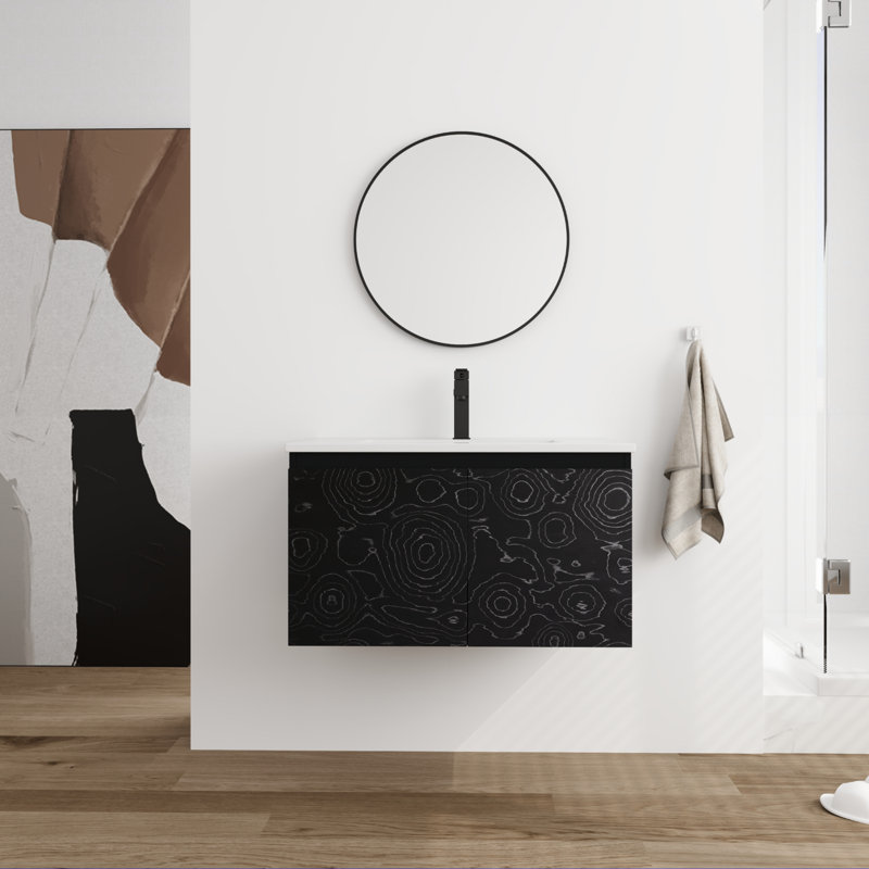 Meuble-lavabo simple 30 po avec comptoir en céramique