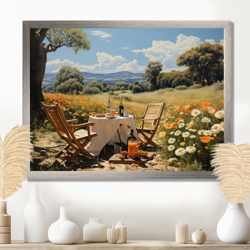 Joyeux rassemblement de pique-niques pour deux - pique-nique, art mural, impressions sur toile, H 30 po x l 40 po x P 1,5 po