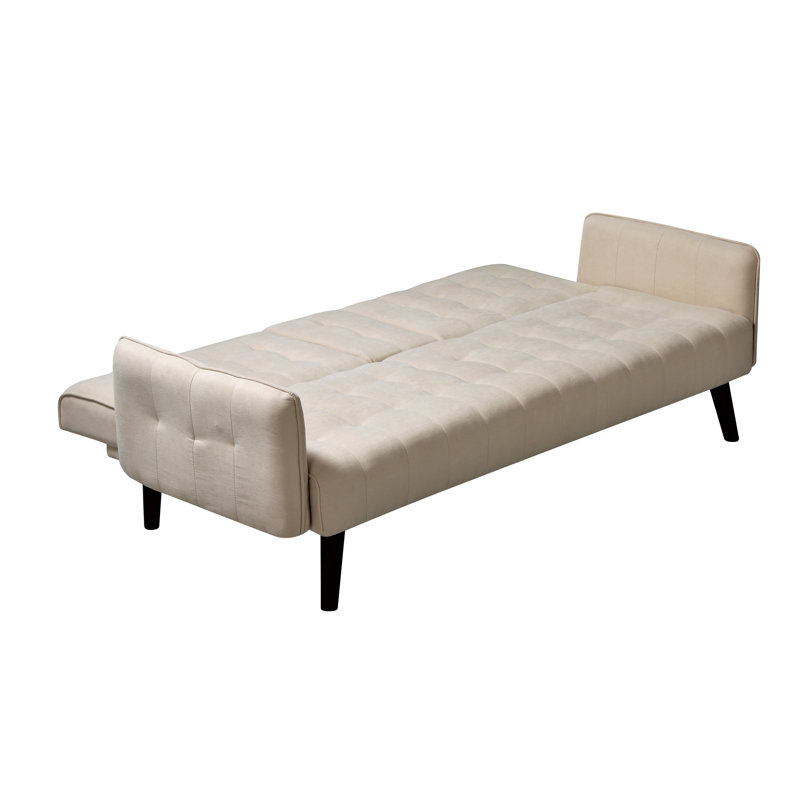 Pinzon Twin 72'' Upholstered Convertible Sofa, Beige Linen Blend