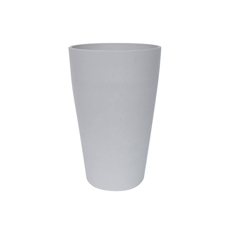 Steph Tall Round Plant Pot, Contemporary Concrete Effect Tall Planter, Round Indoor and Outdoor Vase Planter with Drainage Hole