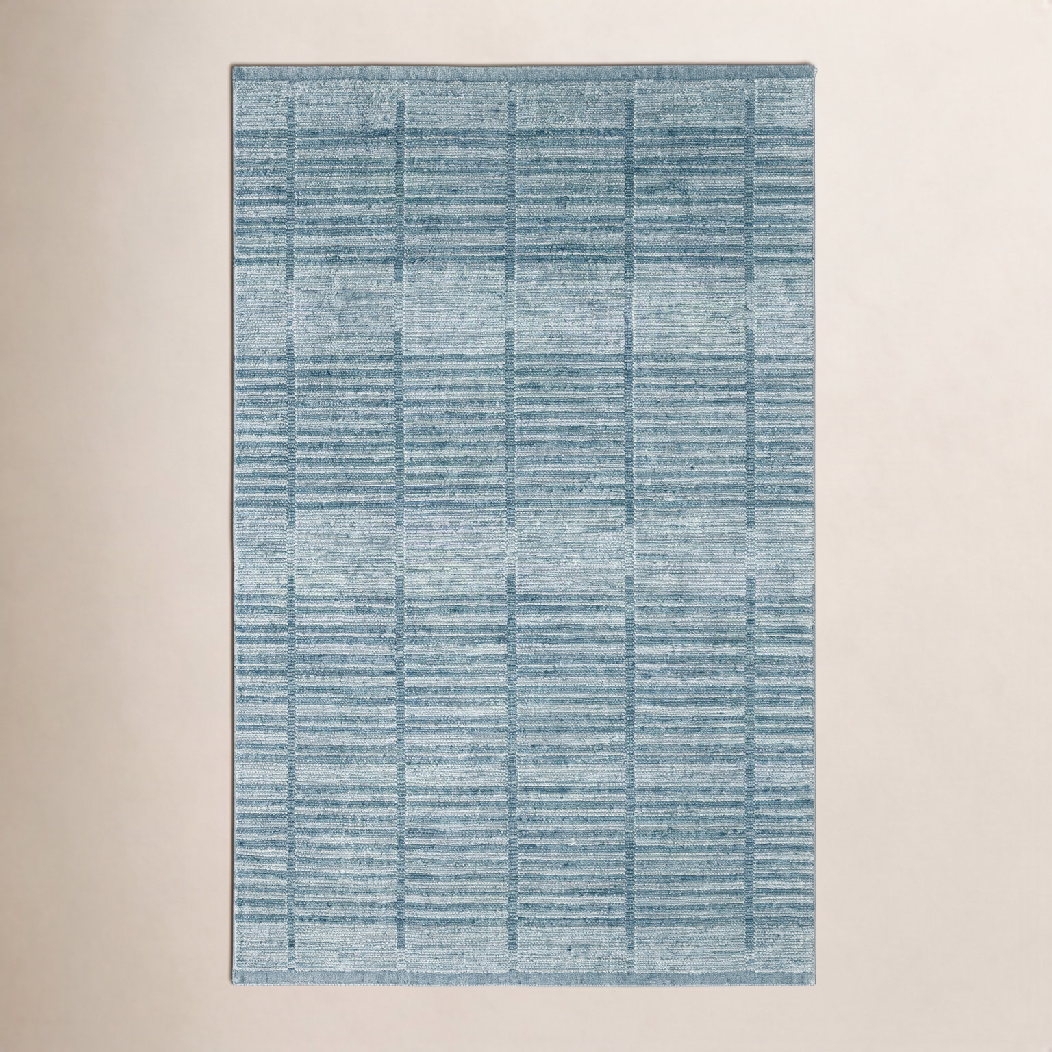 Nona Blue Hand-Woven Geometric Rug, Blue, Rectangle 12' x 15'