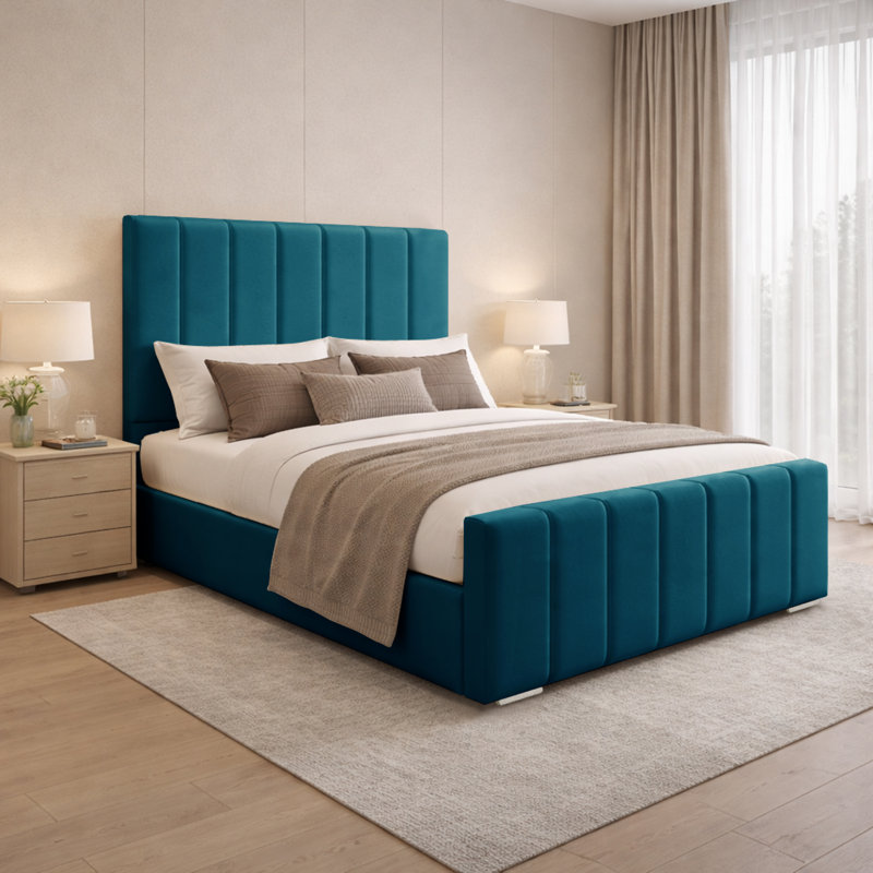 Connell Upholstered Bed Frame, Kingsize (5'), Mallard