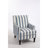 Upholstered Accent Chair, Vintage Armchair with Striped Linen Fabric and Nailhead Trim for Living Room