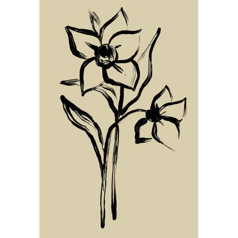 Inkwash Floral II by June Erica Vess - Wrapped Canvas Painting, 46cm H x 30cm W