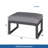 Set Of 2 26" All-Weather Aluminum Patio Ottomans Footrests With Thick Gray Cushions-1684745532