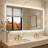 UL Certified Modern Backlit LED Rounded Rectangle Bathroom Mirror,Tempered Glass Anti-Fog 3 Color Dimmable with Memory Function-864143971