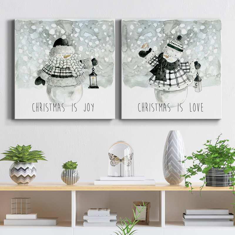 Christmas Is Joy - ensemble de 2 reproductions sur toiles tendues, H 16 po x l 32 po x P 1 po