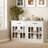 White Entertainment Center With Glass Door Hutch,118" W X 70.9" H Freestanding TV Console With Storage Drawers & Closed Cabinets | For Tvs Up To 75" Media Wall Unit