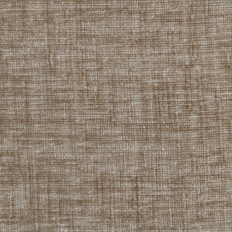 Emmet Chenille Fabric Bed, Beige Chenille Fabric / Brown Walnut, King